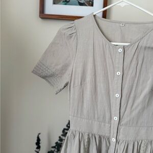 Button-Front Short Sleeve Dress
